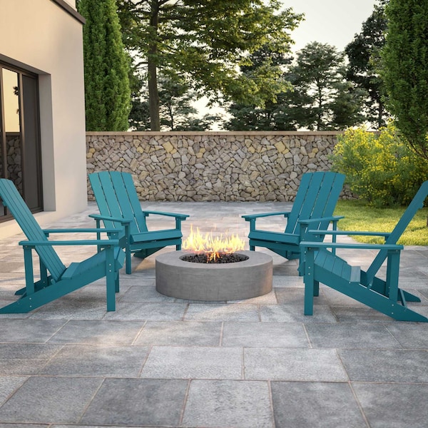Flash Furniture Charlestown All-Weather Poly Resin Wood Adirondack Chairs in Sea Foam, PK4 4-JJ-C14501-SFM-GG - main
